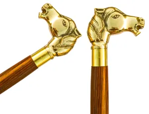 Bastón de madera con mango de latón para caminar, palo de viaje de diseño de aves, varitas de madera para regalo, mango plateado para caminar - Product Image 2