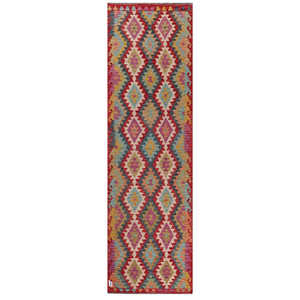 Alfombra Kilim de Maimana, Afganistán, 299 x 89 cm - Product Image 1