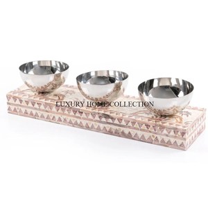 Luxury Metal <b>Serving</b> <b>Bowls</b> with Artistic Craftsmanship and Unique Finishes Ideal for Creating an Upscale Dining Atmosphere - Product Image 4