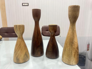 Decorative Wooden Pillar <b>Candle</b> <b>Stand</b> Hand Crafted Wood <b>Candle</b> Holders for Living Room, Table Centerpiece, Mango Wood <b>Stand</b> - Product Image 3