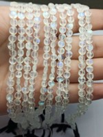 Haute qualité qualité blanc naturel arc-en-ciel pierre de lune facettes pièces perles 4-5mm taille authentique fabrication de bijoux prêt à porter femmes
