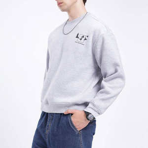 Sweat-shirt à col ras du cou de style boxy de couleur gris chiné sweats décontractés d'hiver pour hommes OEM/ODM qualité supérieure sweats pour hommes - Product Image 3