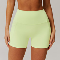 Shorts de sport pour femmes, personnalisables, style motard, fitness, séchage rapide, spandex uni, écologiques, pour l'été, yoga, salle de sport, avec poche, cyclisme