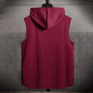 Manufacturer Solid Fitness Hooded Singlet Cotton Vest Gym Wear Logo Printed <b>Sleeveless</b> <b>Hoodie</b> <b>Men's</b> Clothing Plus Size Tank Tops - Product Image 2