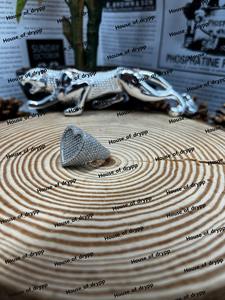 Bague en argent en forme de cœur sertie de diamants en moissanite, élégante bague de déclaration pour femmes, à porter au quotidien et en cadeau - Product Image 4