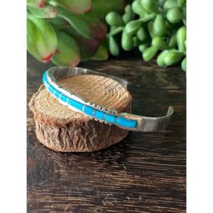 Bracelet Manchette Large Extensible en Argent 925 Style Bohème Antique Western Tendance Fait Main Kingman - Product Image 4