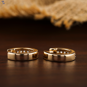 Pendientes de Diamante Redondo Brillante de 0.16 Quilates, Oro Amarillo de 18 Quilates, Diamante Cultivado en Laboratorio, Diamante HPHT/CVD, Joyería - Product Image 5