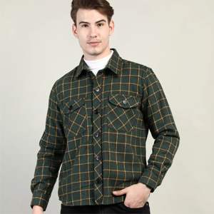 Veste de chemise en flanelle décontractée pour homme | Veste chemise boutonnée à carreaux avec doublure matelassée pour plus de chaleur et de confort - Product Image 6