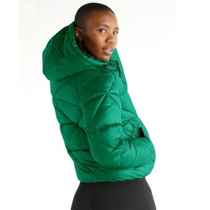 Meilleure qualité Nouveau design Tissu respirant Veste matelassée à capuche pour femme Noir - Product Image 4