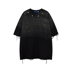 Utilisation en extérieur Couleur unie Hommes en détresse T-Shirt surdimensionné Respirant Meilleur Design Hommes en détresse T-Shirt surdimensionné Respirant - Product Image 3