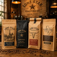 AT PACK USA en Stock, Paquete de 10 Bolsas para Granos de Café de 8oz/12oz/16oz, Personalizables, con Válvula de Desgasificación, Material MOPP/VMPET/PE, Muestras Gratis