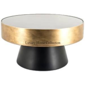 Centre en métal robuste de taille énorme et Table d'appoint couleur or brillant polonais métallique Durable Table basse forme ronde décor d'intérieur - Product Image 1