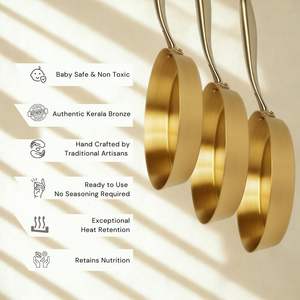 Pure Bronze Frying <b>Pan</b> Natural Durable Even Heating Cookware - Product Image 4