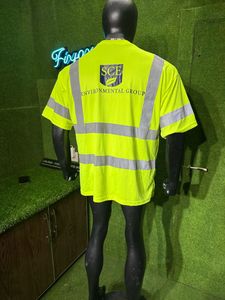 เสื้อยืดคนงานก่อสร้างที่มีแถบสะท้อนแสงคุณลักษณะด้านความปลอดภัยโลโก้ตามสั่ง - Product Image 6