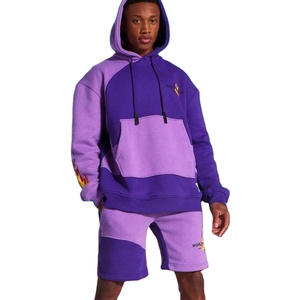 Ensemble de survêtement décontracté unisexe pour l'été, deux pièces, logo personnalisé, sweat-shirt et short, couleur unie, 100% polyester, séchage rapide - Product Image 1