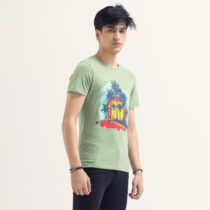 เสื้อยืดแขนสั้นสำหรับผู้ชาย,เสื้อยืดลายเพลงรัดรูปดีไซน์แบบกำหนดเองสำหรับฤดูร้อน - Product Image 5