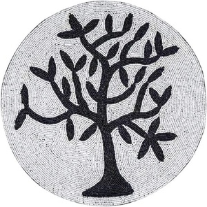 Personnalisation chaude forme ronde Floral Design perle napperon noël intérieur tapis décoratif Table à manger pour hôtel à la maison - Product Image 2