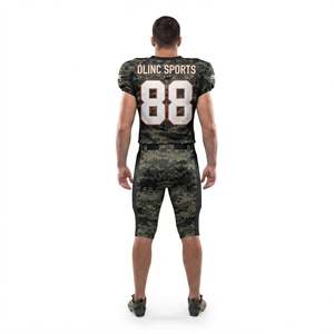 Uniforme de football américain personnalisé sublimé camouflage en poly-spandex avec panneaux de précision, vêtements de sport athlétiques pour hommes, tenue de sport d'équipe, usine OEM - Product Image 2