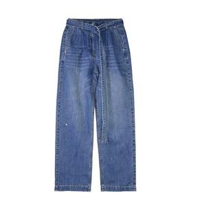 2025 nouveauté coton Denim Baggy droite unisexe jean taille haute en vrac en gros Logo et Design personnalisés - Product Image 1