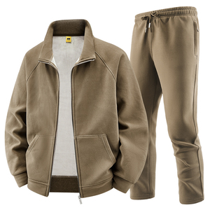 2025 traje deportivo Unisex nuevo conjunto informal de moda transpirable Otoño/Invierno chaqueta de lana con pantalones de pierna delgada camiseta sin mangas para hombre - Product Image 1