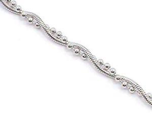 Sterling <b>Silver</b> Beaded Wave <b>Anklet</b> Elegant Everyday Jewelry 925 Sterling <b>Silver</b> <b>Anklets</b> <b>for</b> <b>Women</b> and Girls Wear in Party's - Product Image 2