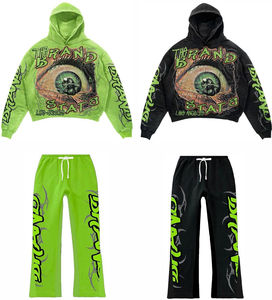 Survêtement évasé d'hiver pour hommes, nouveau design, survêtement lavé à l'acide en polaire Cotton Tech avec sérigraphie avec logo personnalisé - Product Image 1