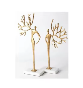 Sculpture en métal personnalisable Figurine humaine abstraite moderne Sculpture d'intérieur dorée Décoration de table Sculptures en métal - Product Image 1