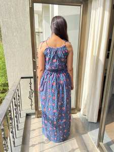 Women's Summer Casual Bohemian Floral Printed Maxi <b>Dress</b> Hand Block Woven Eco-Friendly <b>Midi</b> <b>Dress</b> - Product Image 5