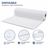 Rouleau de papier jetable pour table de massage, housse de protection imperméable en PE pour spa et salon de beauté avec fil bleu renforcé