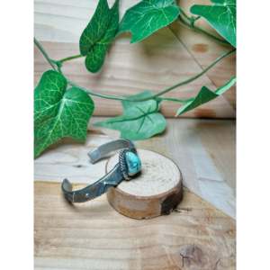 Navajo-Made New Lander Varicsite Tufa Cast & Sterling <b>Silver</b> Fashion <b>Cuff</b> <b>Bracelet</b> - Product Image 2