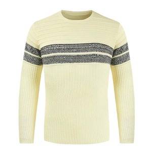 Vente en gros de vêtements pour hommes Meilleures ventes Tricots Chandails pour hommes Conception personnalisée OEM Col rond Coton tricoté Hiver Couleur contrastée - Product Image 6