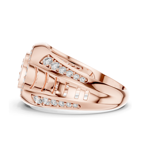 Bague pour femme sertie de diamants et de moissanites, 0,814 CT VVS-VS EF, diamants de laboratoire, or 18 carats, 14 carats, 10 carats et argent 925, rose - Product Image 6