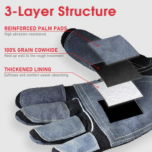 Gants de travail de conducteur en cuir de vachette de qualité supérieure résistants à la chaleur gants de travail de conduite à usage général vente en gros - Product Image 2