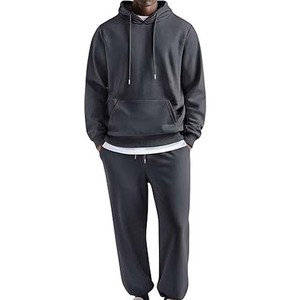 2025 nouvelle mode hommes deux pièces tenue fermeture éclair à capuche Joggers ensembles décontracté hiver Streetwear avec grande taille Option - Product Image 4