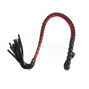 Fouets en cuir véritable avec queues tressées cousues et poignée tressée, haute qualité, personnalisable - Product Image 3