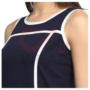 Nueva llegada cómodo transpirable Mujer XS cuello redondo Camiseta sin mangas ligera servicio OEM para uso en el gimnasio - Product Image 5