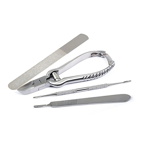 Instruments de podologie de la plus haute qualité Ensemble de pédicure chirurgicale 4 pièces Mini lime à ongles incluse Outil de podologie en acier inoxydable - Product Image 6
