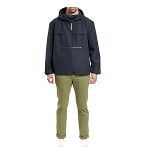 Chaqueta cortavientos para hombre, nuevo diseño, impermeable de lona con capucha, acabado en estilo callejero, venta al por mayor - Product Image 1