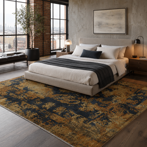Netline Home Georgian Patina Charcoal Black Vintage <b>Washable</b> <b>Rug</b> - Product Image 3