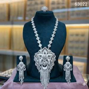 <b>Gold</b> Plated flower Motif <b>Choker</b> <b>Necklace</b> Set with Earrings | Traditional Indian Bridal Imitation Jewelry Wholesale Model 23301 - Product Image 6