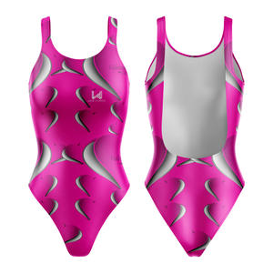 Maillot de bain de compétition pour femmes W4G de haute qualité, décolleté en V, dos texturé, imprimé floral, écologique, combinaison - Product Image 6