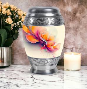 Urna Ecológica Personalizable con Diseño Floral Abstracto y Colorido para Cenizas Humanas, para Adultos, Hombres y Mujeres (10 Pulgadas) - Product Image 3