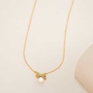 92.5 Silver <b>Necklace</b> 191274 Geometric Link Chain with Gold and Rhodium Plating Trendy Religious Jewelry with Channel Setting - Product Image 2