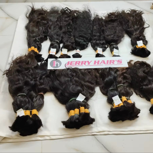 Extensiones de cabello humano Remy a granel con ondas de cuerpo rizado Natural trenzado rizado extremos completos tipo de cabello indio textura de un solo donante - Product Image 1