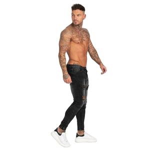 กางเกงยีนส์ผู้ชายทรงสลิมฟิต สไตล์ลำลอง ลุคเท่ๆ แบบดิสเทรส ล้างสีแบบแอซิดวอช มีกระเป๋าหน้า-หลัง รับสกรีนโลโก้ ราคาขายส่ง - Product Image 3