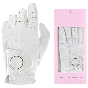 Vente en gros de gants de golf blancs en tissu doux de qualité supérieure respirants doux tous temps pour adultes disponibles en cuir véritable - Product Image 1