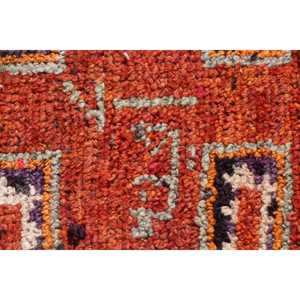 Vintage Turkish Rug, 2.7x12.6 ft Herki Rug, <b>Red</b> <b>Runner</b> Ombr Rug - Product Image 5