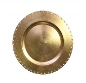 Borde de cuentas de cristal Estilo contemporáneo Placas acabadas en oro Placa de cargador de metal para el hogar y cafetería y cantinas - Product Image 1