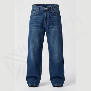 Jeans en denim décontractés à coupe ample pour hommes, coton de haute qualité, pantalon professionnel et tendance, taille plus, personnalisé, hiver, automne, uni - Product Image 1