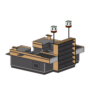 High Quality Modern Design Durable Integrated POS <b>Checkout</b> <b>Counter</b> Combination - Product Image 6